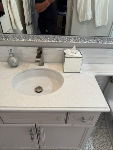 Deep cleaning service for a bathroom sink by a Chicago cleaning service