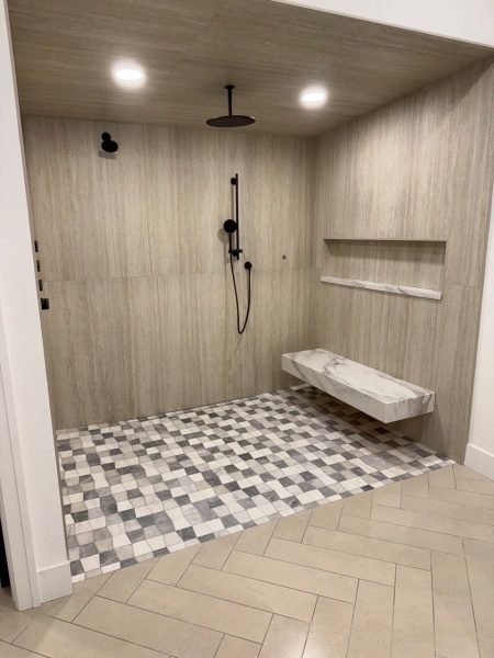 Deep cleaning service for a walk-in shower by a Chicago cleaning service